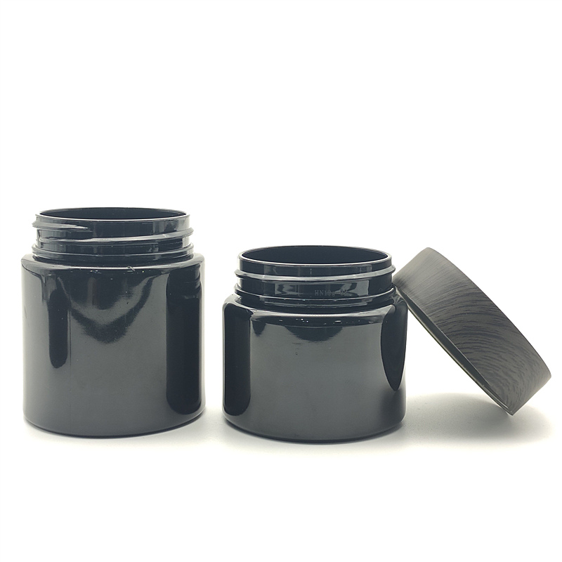Black White Transparent 3oz 4oz 5oz 8 oz Wide Mouth CBD Jar Child Proof PET Plastic Jars With Child Safe Lock Lid