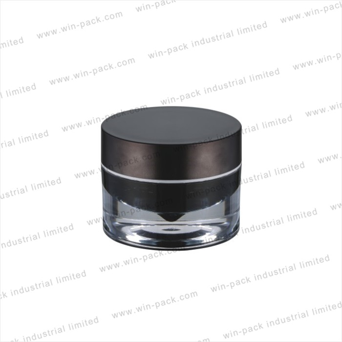 Black acrylic cosmetic cream jar 15ml 30ml 50ml plastic jar with pp inner