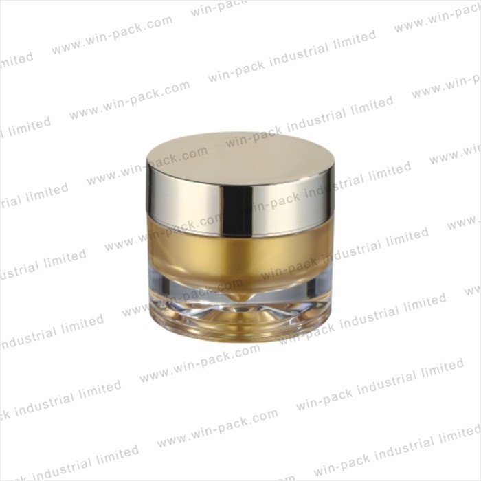 Black acrylic cosmetic cream jar 15ml 30ml 50ml plastic jar with pp inner