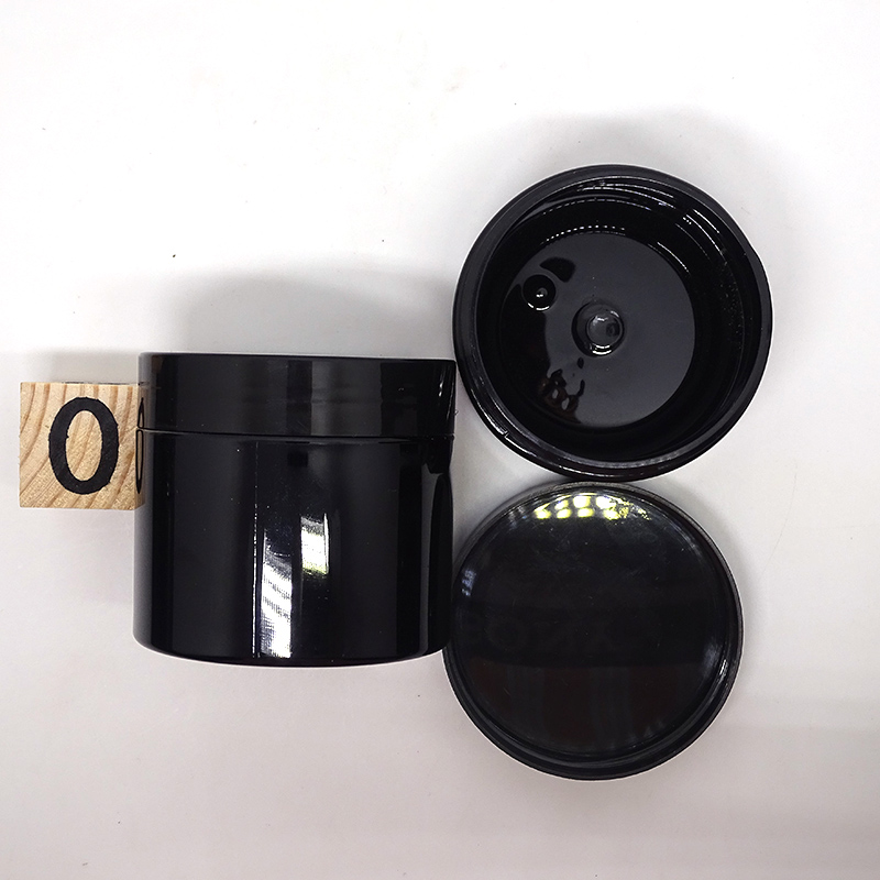 Black aluminum cover 500ml 16oz matte black plastic jar for hair care pomade