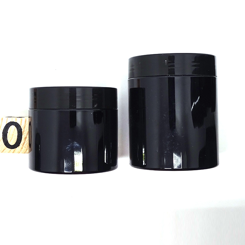Black aluminum cover 500ml 16oz matte black plastic jar for hair care pomade