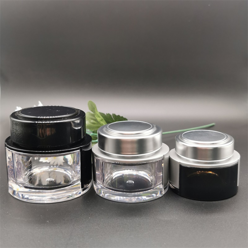 Black and clear empty fill in body butter jars pet amber cream jars 4oz cosmetic containers plastic jars