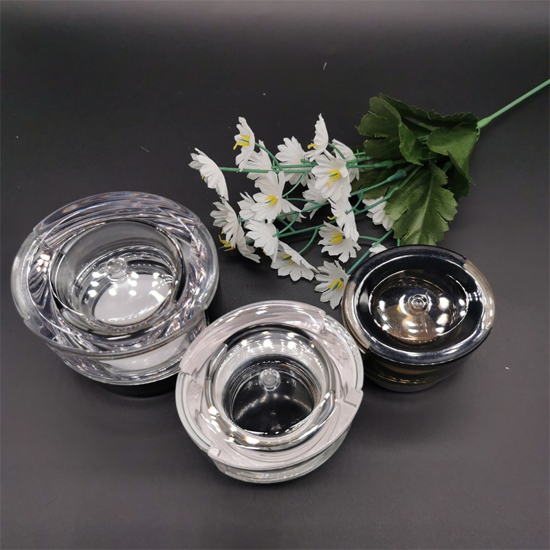 Black and clear empty fill in body butter jars pet amber cream jars 4oz cosmetic containers plastic jars