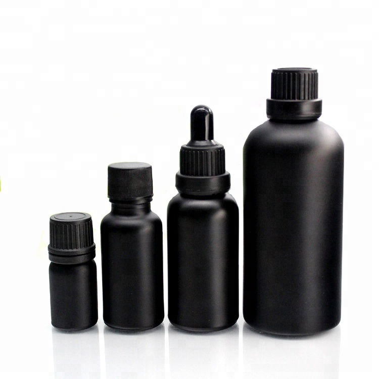 Black beard oil packaging 30ml glass oil 1oz dropper tincture bottles with pipet flesjes