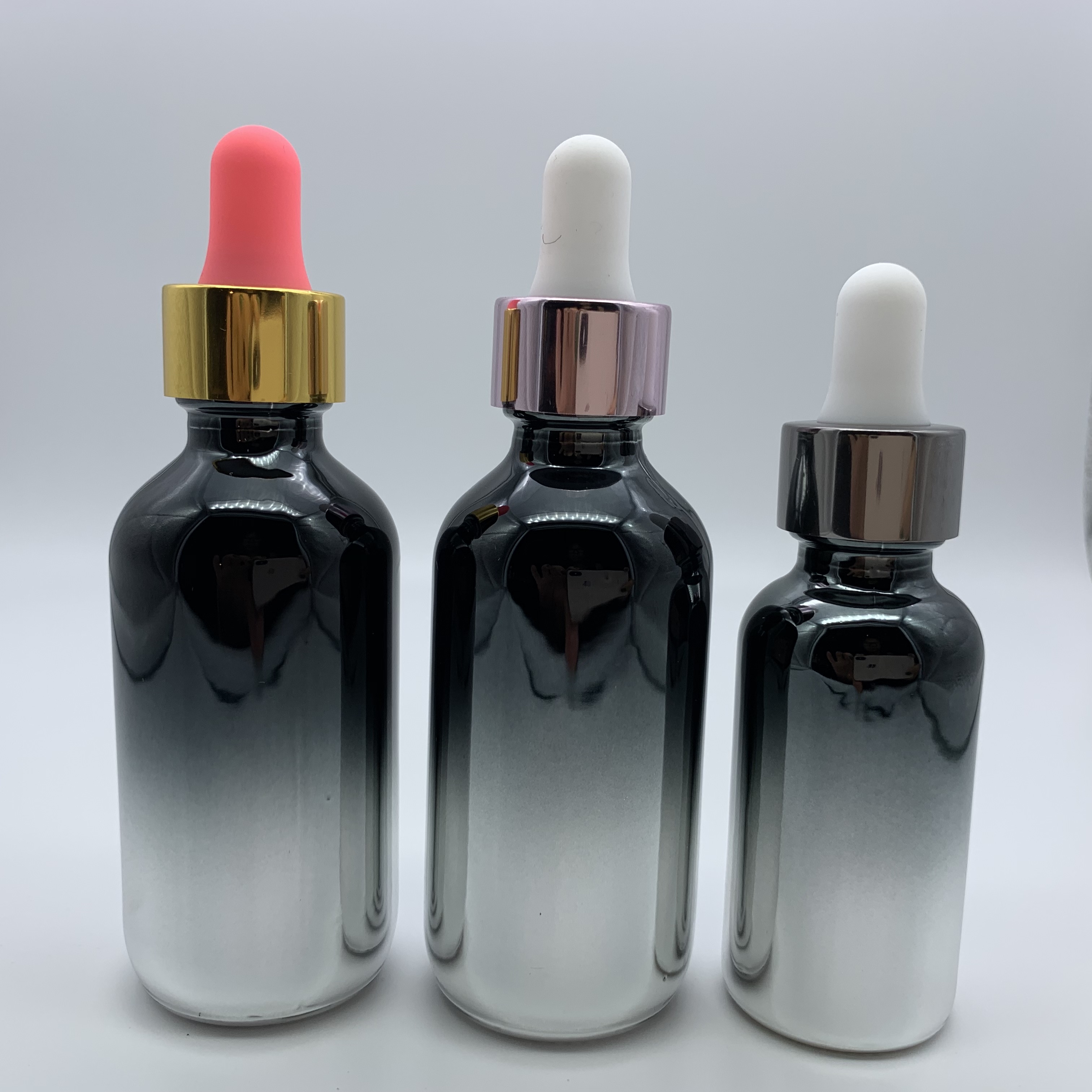 Black bosten round bottles with dropper