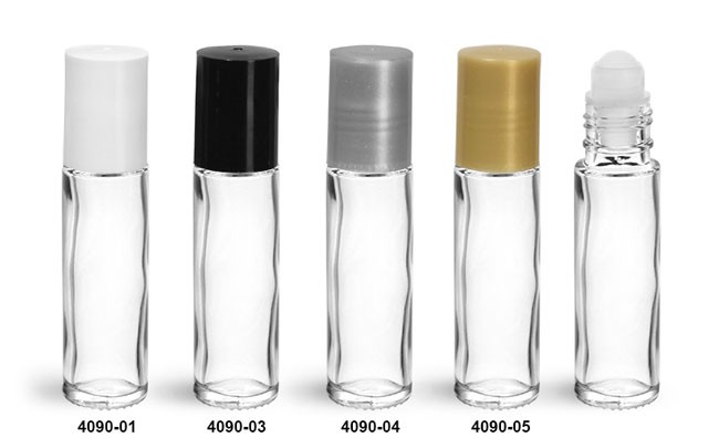 Black clear 5ml 10ml 15ml Essential oil eye cream roll on glass roller bottle with bamboo lid and and metal stainless roll balls