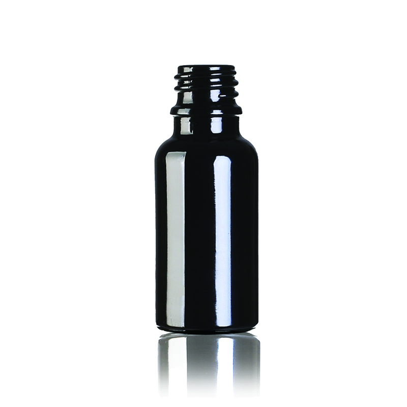 Black color glass bottle