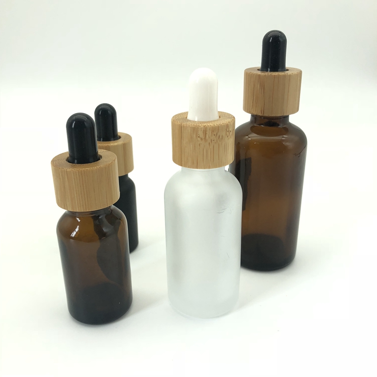 Black colors Essential Oil Bottle Frosted Glass Dropper Bottles with Bamb Pump