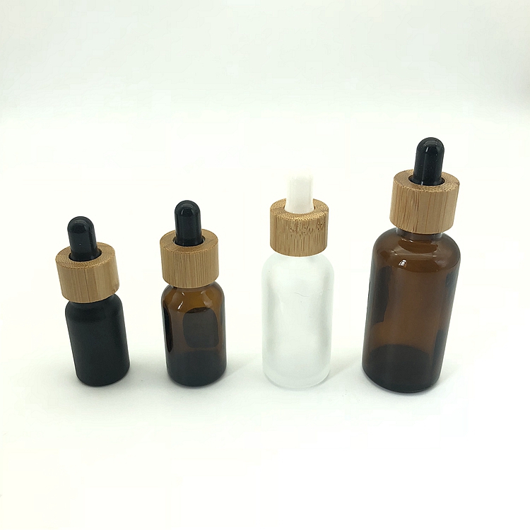 Black colors Essential Oil Bottle Frosted Glass Dropper Bottles with Bamb Pump