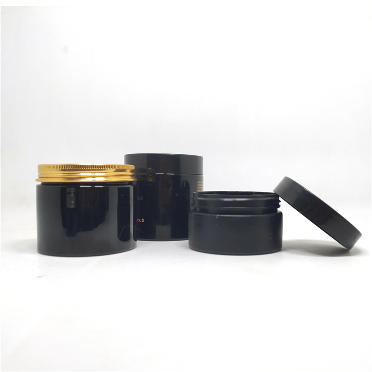 Black cosmetic certification food sampling container 250 ml plastic