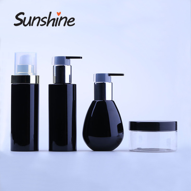 Black cosmetics hair conditioner shampoo bottle 250ml 120ml