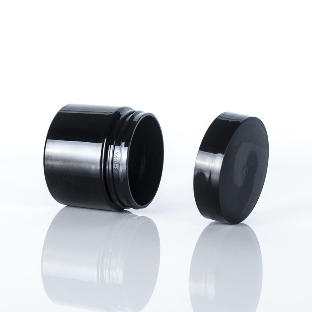 Black cream jar 1oz 1.5oz 1.7oz 2oz cosmetic pet jar for face mud skin face cream