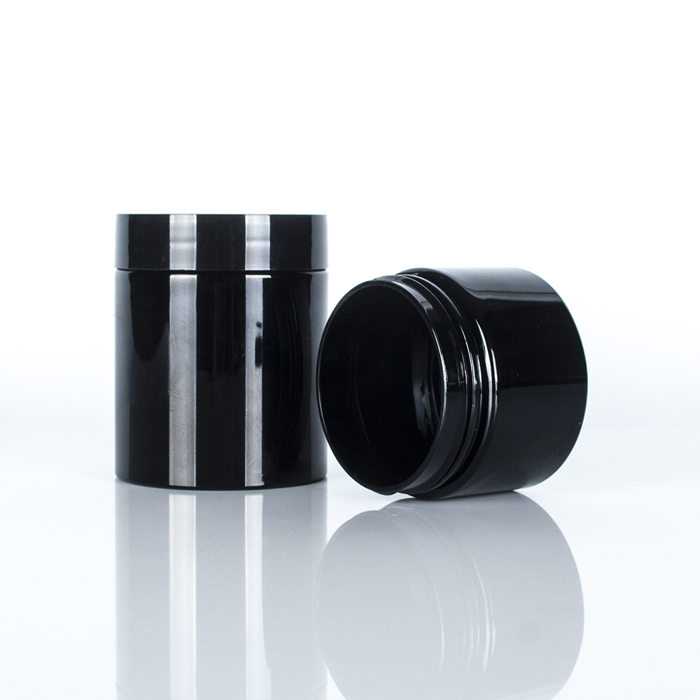 Black cream jar 1oz 1.5oz 1.7oz 2oz cosmetic pet jar for face mud skin face cream