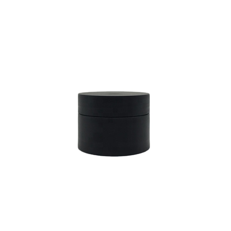 Black double wall cream jar PP 50g with spatula empty cosmetic jar