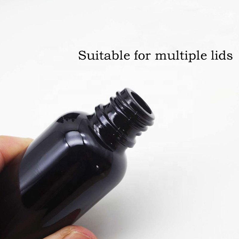 Black dropper bottle 5ml 10ml 15ml 30ml dropper glass bottle with bamboo lid