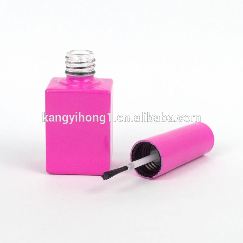 Black elegant colored custom square empty uv gel nail polish bottle