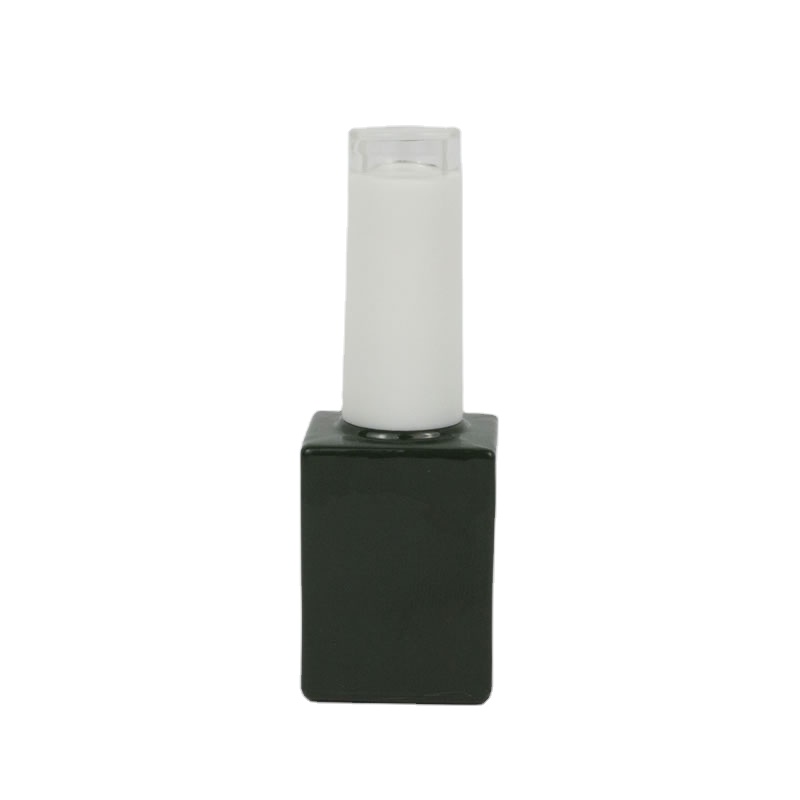 Black elegant colored custom square empty uv gel nail polish bottle