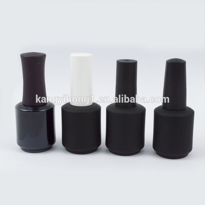 Black elegant colored custom square empty uv gel nail polish bottle