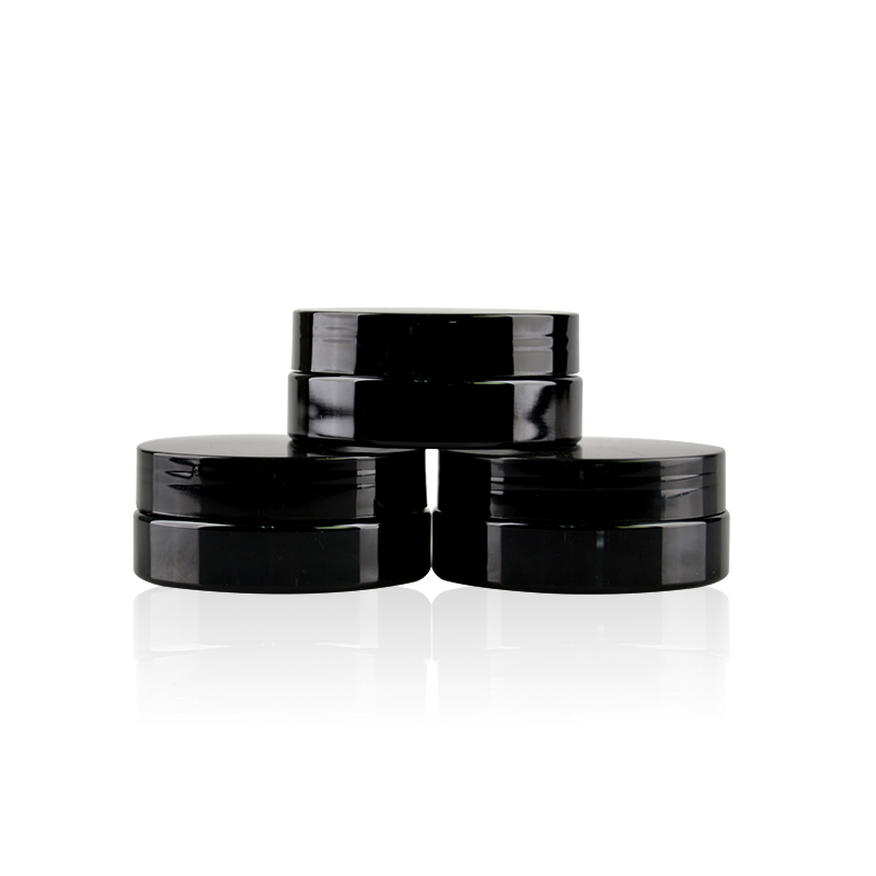 Black empty PET cosmetic cream jar container for cosmetics