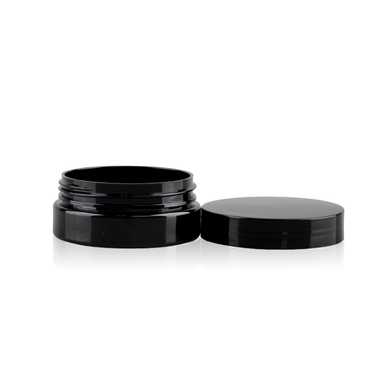 Black empty PET cosmetic cream jar container for cosmetics