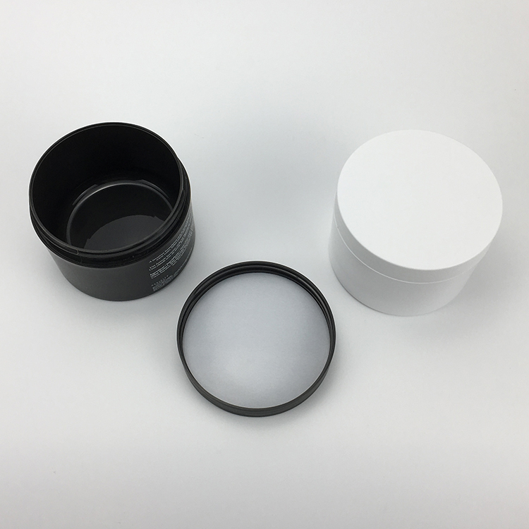 Black empty plastic sealable double wall PP jar 10ml - 250ml for hair mask