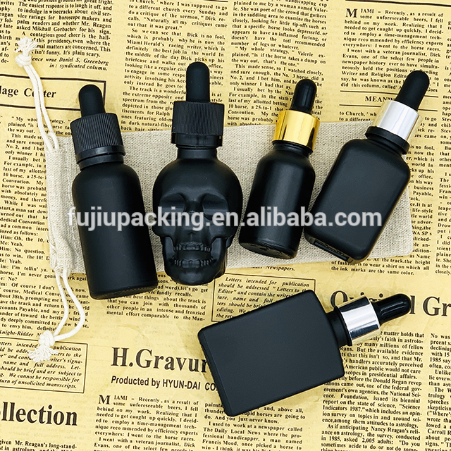 Black essential oil bottle glass dropper bottle 30ml for cbd oil