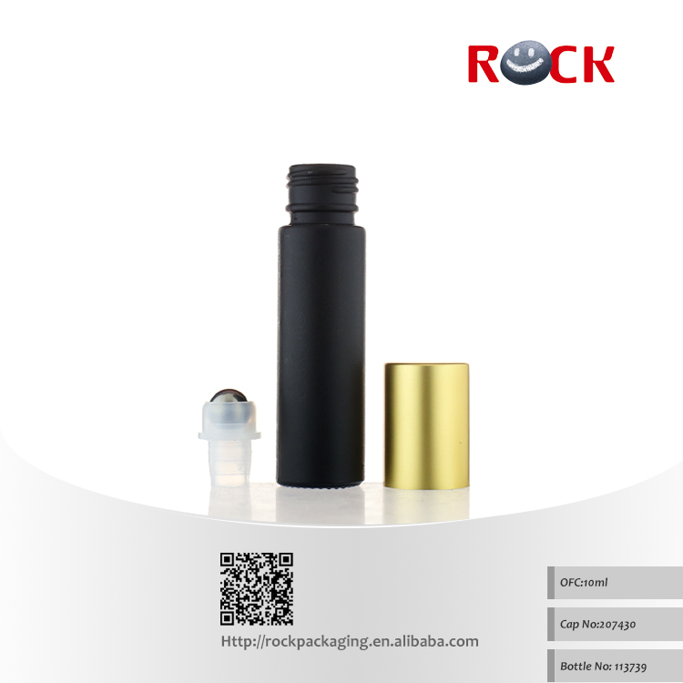 Black frost 10 ml roller glass bottles eye cream roll on bottle for sale
