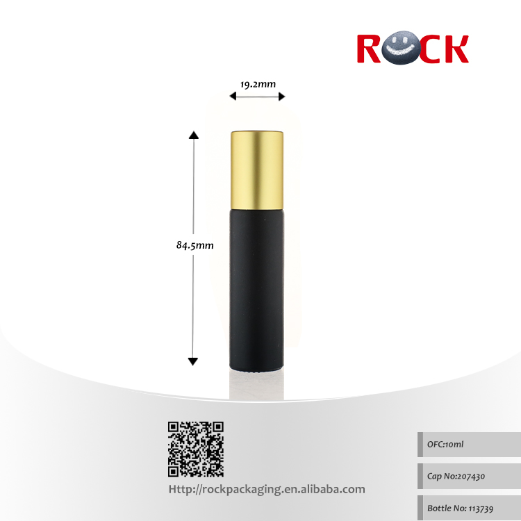 Black frost 10 ml roller glass bottles eye cream roll on bottle for sale