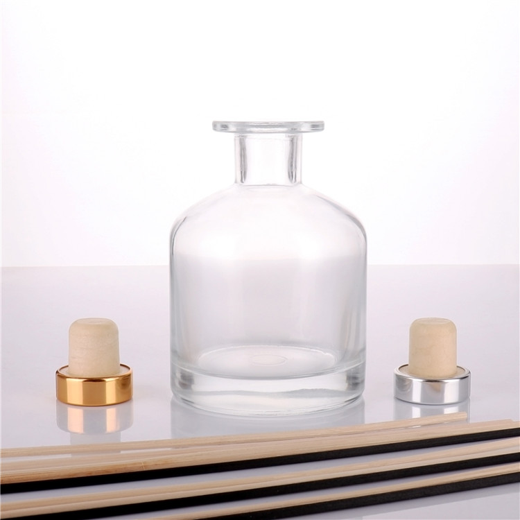 Black hot sale reed round clear glass bottle for fragrance diffuser