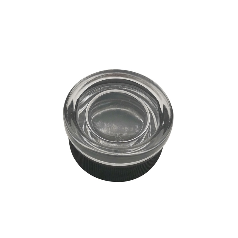 Black lid 5ml 5g containers concentrate glass jars with child proof cap