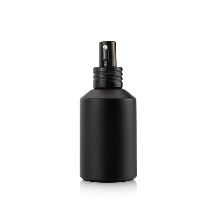 Black matte glass round perfume lotion serum bottle spray  dropper jars 15ml 30ml 60ml