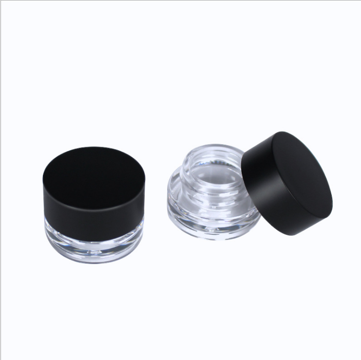 Black matte swivel lid transparent bottom monochrome eye shadow cream box lip mask box lip balm box travel bottle