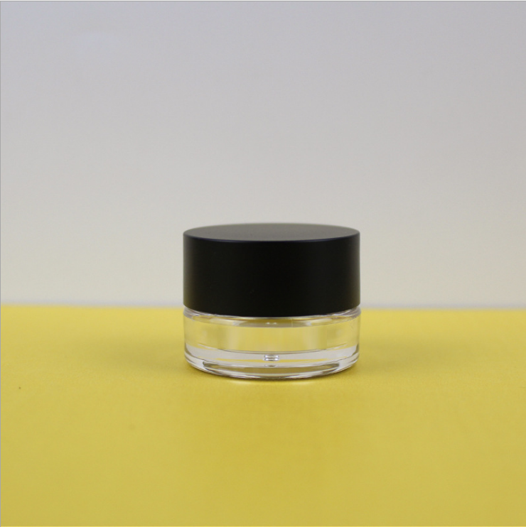Black matte swivel lid transparent bottom monochrome eye shadow cream box lip mask box lip balm box travel bottle
