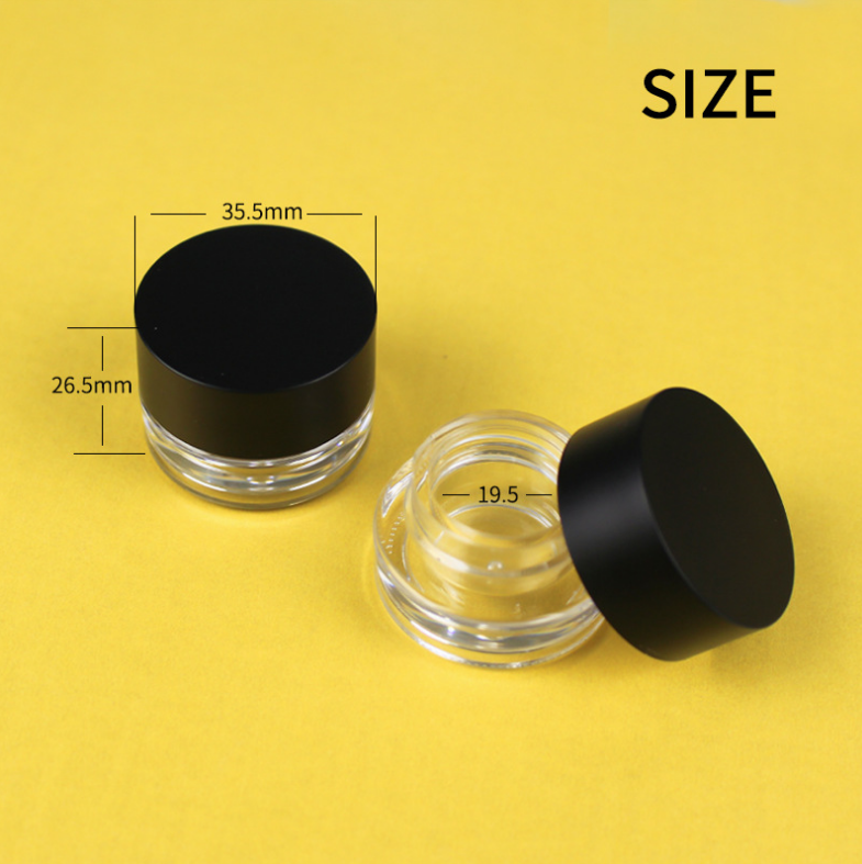 Black matte swivel lid transparent bottom monochrome eye shadow cream box lip mask box lip balm box travel bottle