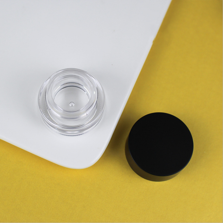 Black matte swivel lid transparent bottom monochrome eye shadow cream box lip mask box lip balm box travel bottle