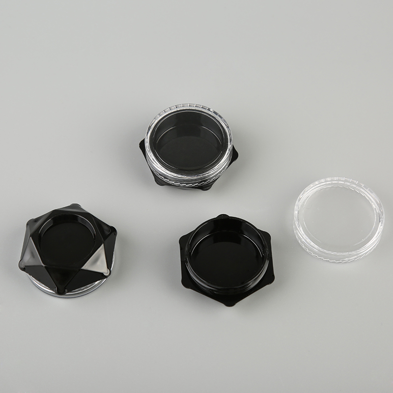 Black plastic 3g empty loose powder Cream lotion Eye shadow nail polish cosmetic jars