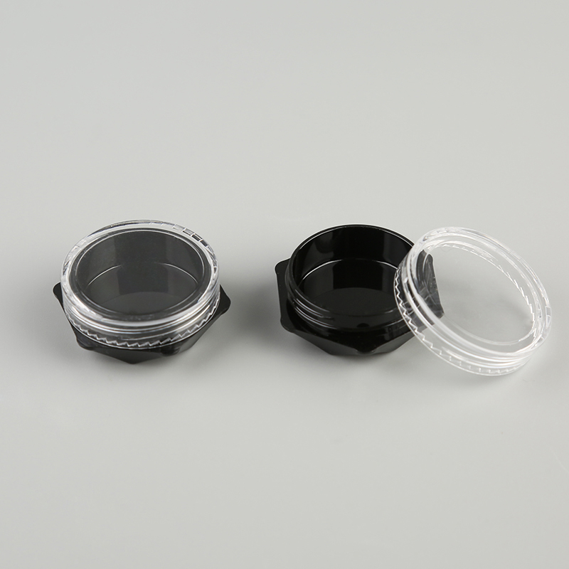 Black plastic 3g empty loose powder Cream lotion Eye shadow nail polish cosmetic jars