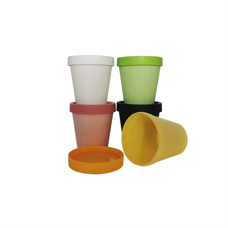 Black round colorful eco friendly 50g 100g 200g face cream pot cosmetic pp plastic jar wholesale