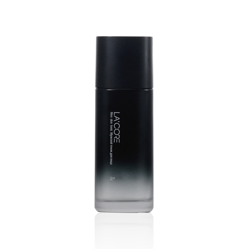 Black series men cosmetic bottle glass with pump