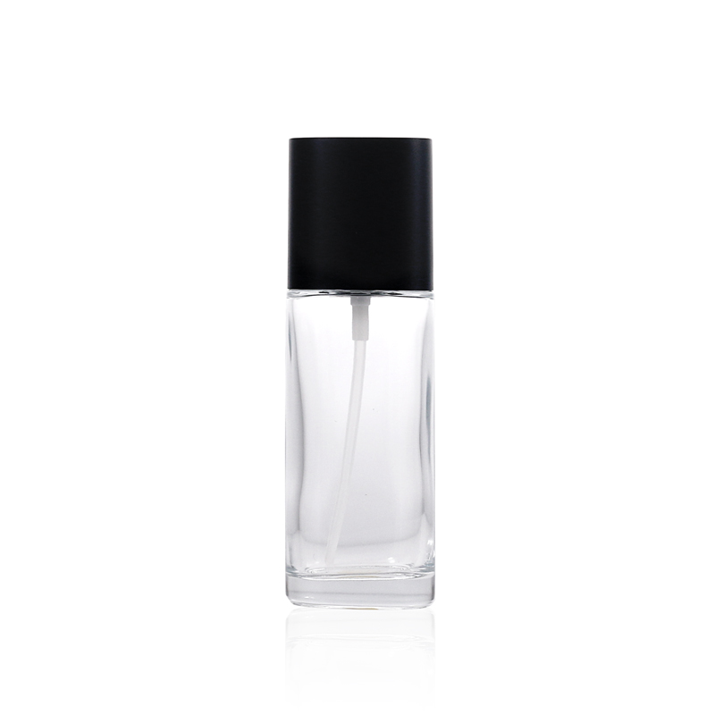 Black series men cosmetic bottle glass with pump