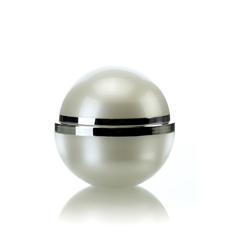 Black sphere PMMA Skincare day/night cream/gel /mositure jar cosmetic container with shining shoulder WE-J 50/80g