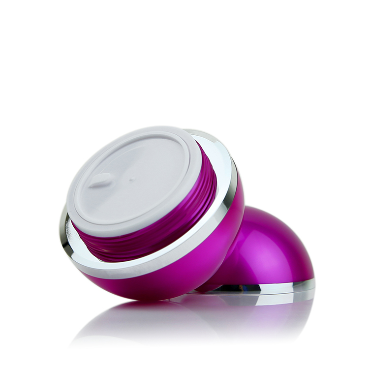 Black sphere PMMA Skincare day/night cream/gel /mositure jar cosmetic container with shining shoulder WE-J 50/80g