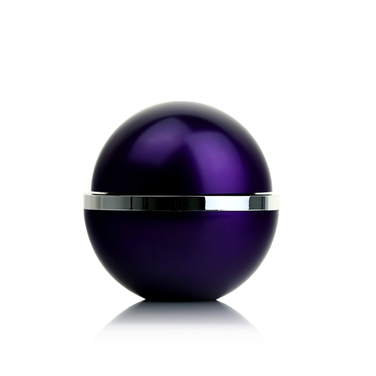 Black sphere PMMA Skincare day/night cream/gel /mositure jar cosmetic container with shining shoulder WE-J 50/80g