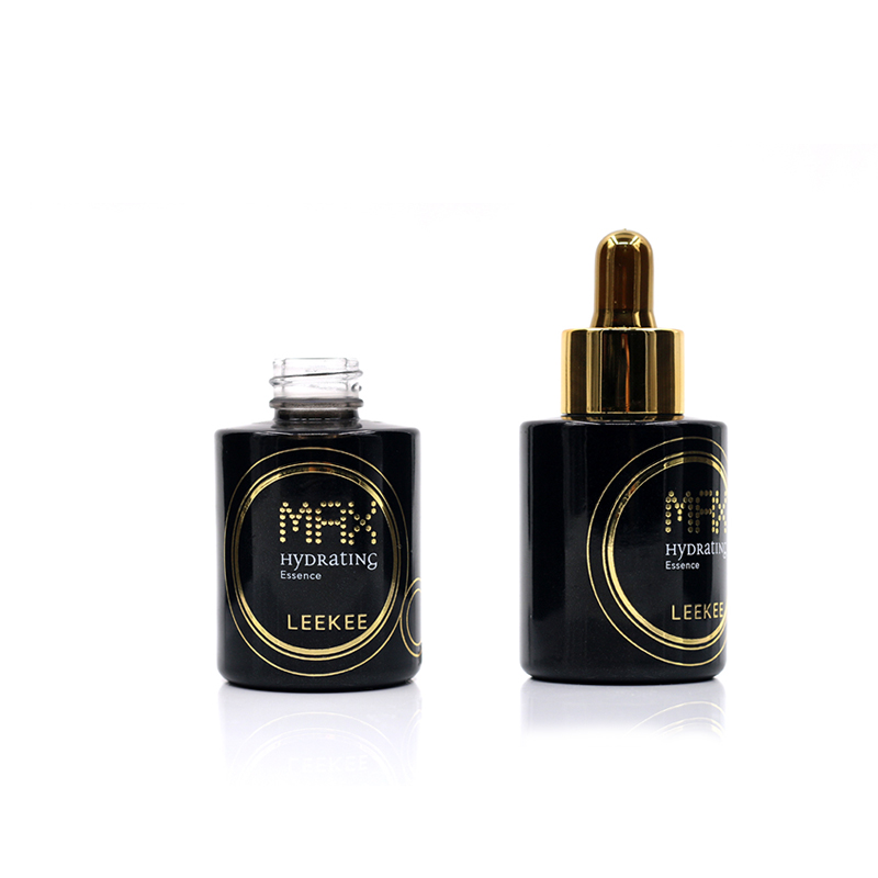Black sprayed 1oz glass dropper bottle serum bottle 30 ml dropper bottle glass