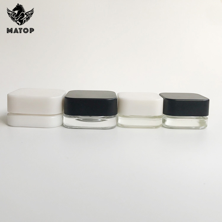 Black white glass 5ml child resistant jar for cosmetic Cream