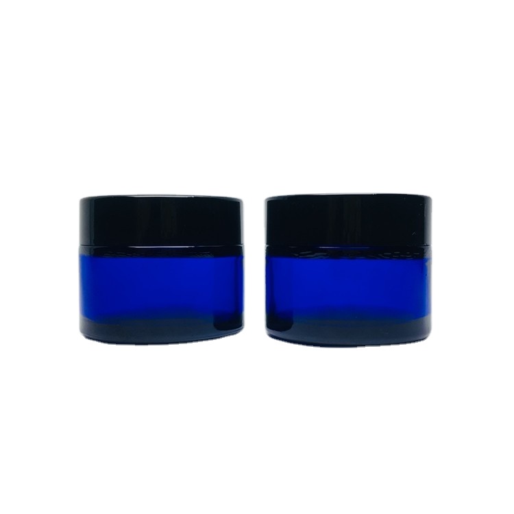 Blue Amber Empty 20g 30g 50g glass jars cosmetic cream containers empty glass spray cream jars