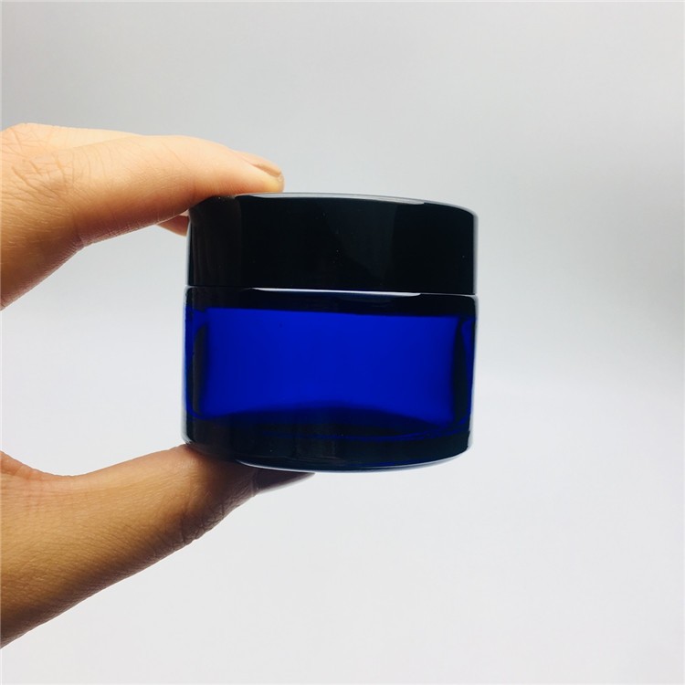 Blue Amber Empty 20g 30g 50g glass jars cosmetic cream containers empty glass spray cream jars