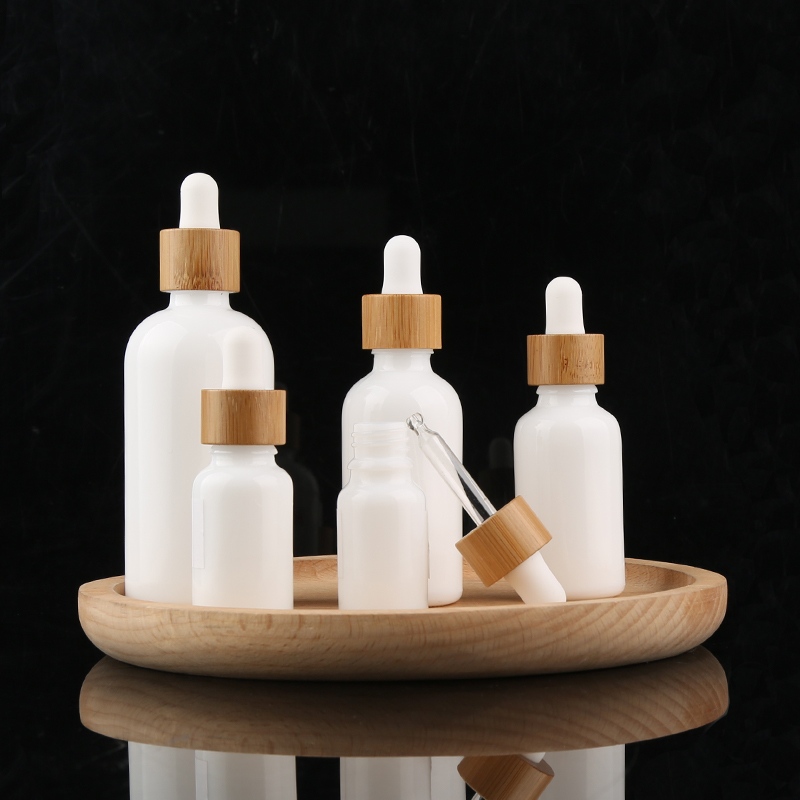 Blue Amber Matte 30ml Essential Oil Bottle Frosted Glass Dropper Bottles with Bamb Pump