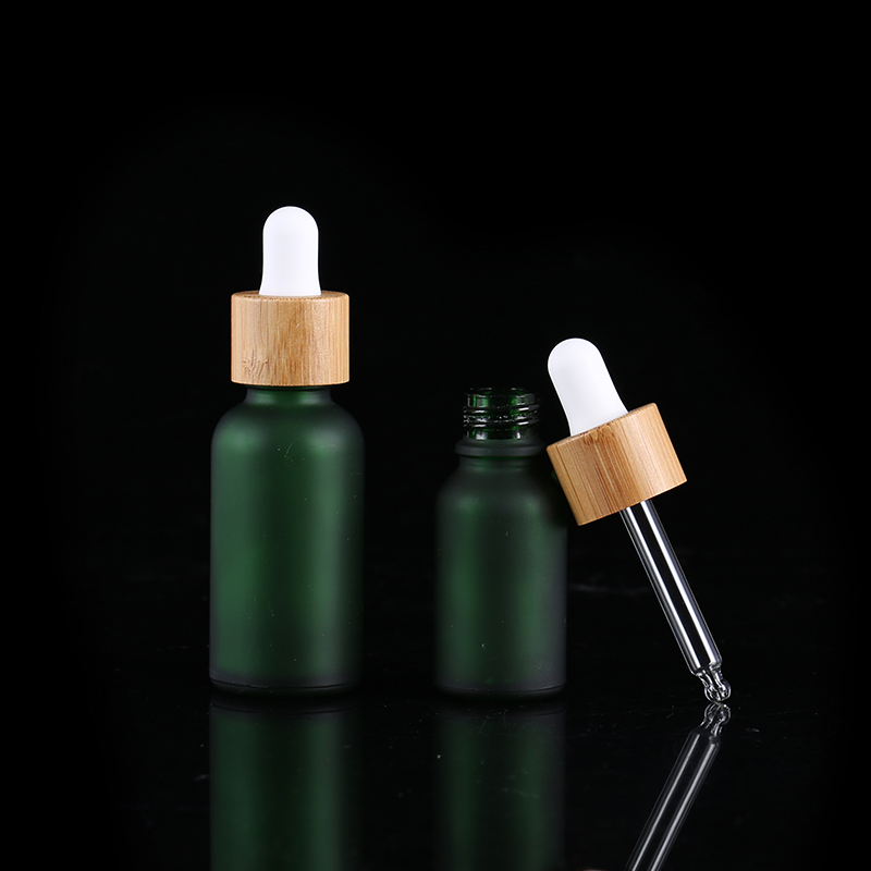Blue Amber Matte white green colors Essential Oil Bottle Frosted Glass Dropper Bottles with Bamb Pump