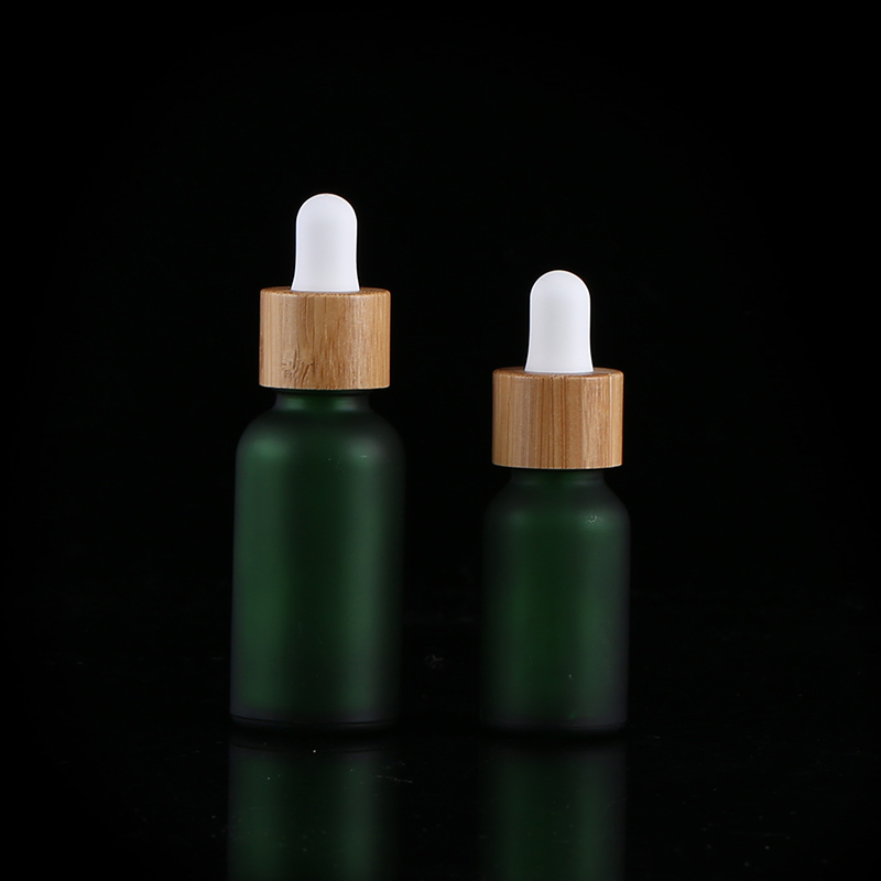 Blue Amber Matte white green colors Essential Oil Bottle Frosted Glass Dropper Bottles with Bamb Pump